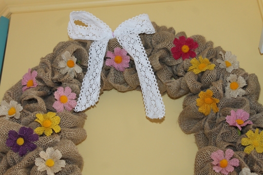 Burlap spring wreath