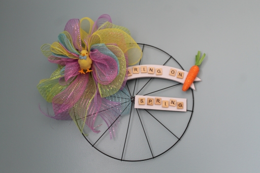 Spring Bicycle Wheel Wreath