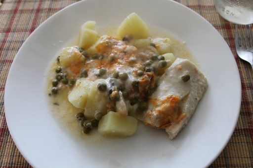 Haddock Bubbly Bake with Boiled Potatoes